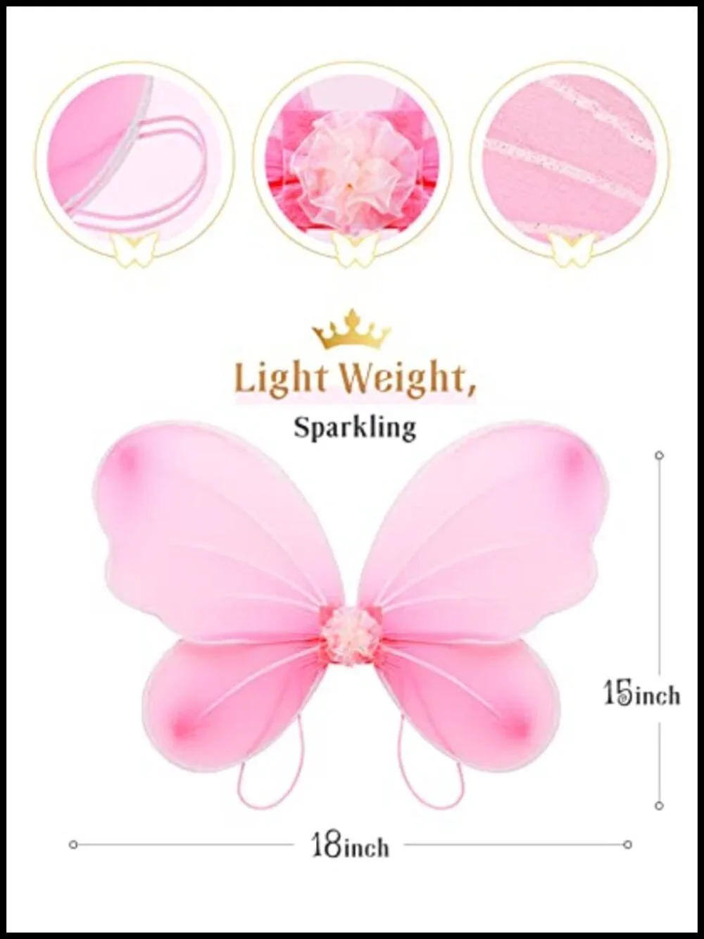 5 Pack Fairy Butterfly Wings Costume Accessory for Kids Birthday Party